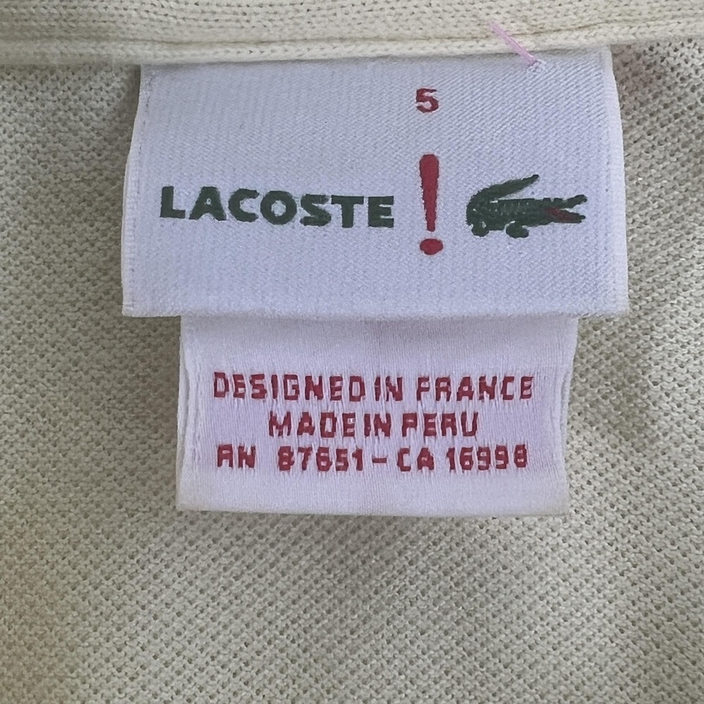 Lacoste Polo Shirt Mens Large Yellow Pique Cotton Croc Logo Short Sleeve - Picture 4 of 13
